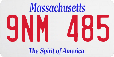 MA license plate 9NM485