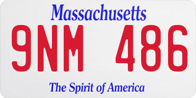 MA license plate 9NM486