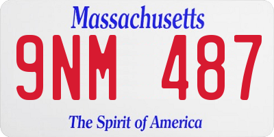 MA license plate 9NM487