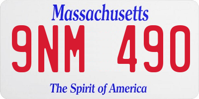 MA license plate 9NM490