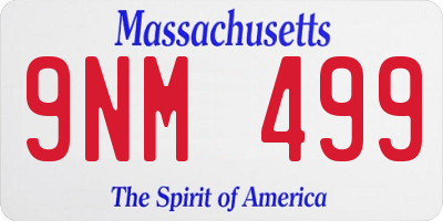 MA license plate 9NM499