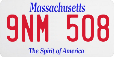 MA license plate 9NM508