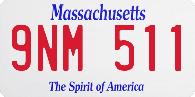 MA license plate 9NM511