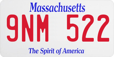 MA license plate 9NM522