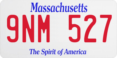 MA license plate 9NM527