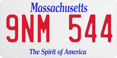 MA license plate 9NM544