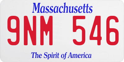 MA license plate 9NM546