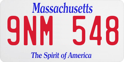 MA license plate 9NM548