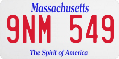 MA license plate 9NM549