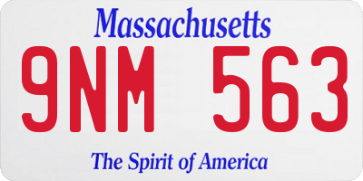 MA license plate 9NM563