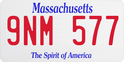MA license plate 9NM577