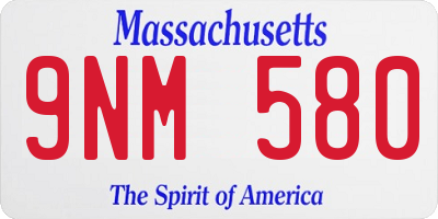 MA license plate 9NM580