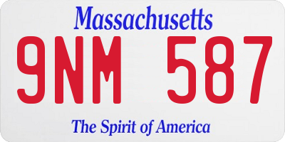 MA license plate 9NM587