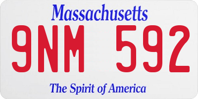 MA license plate 9NM592