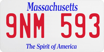 MA license plate 9NM593