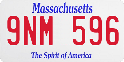 MA license plate 9NM596