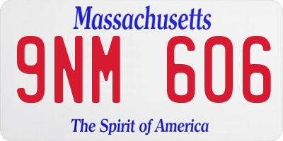 MA license plate 9NM606