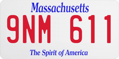 MA license plate 9NM611