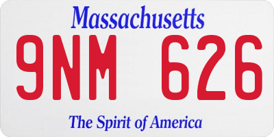 MA license plate 9NM626
