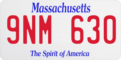 MA license plate 9NM630