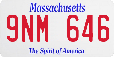 MA license plate 9NM646
