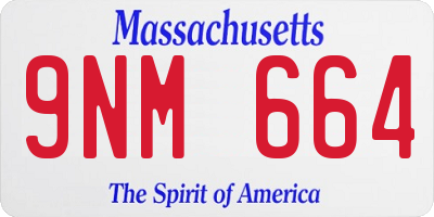 MA license plate 9NM664