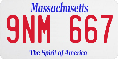 MA license plate 9NM667