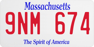 MA license plate 9NM674