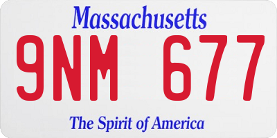 MA license plate 9NM677