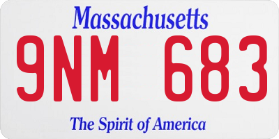 MA license plate 9NM683