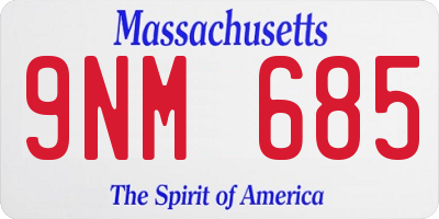 MA license plate 9NM685