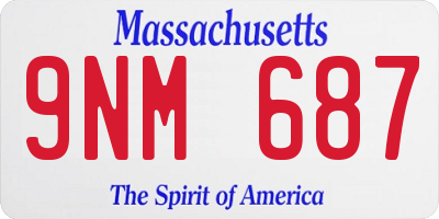 MA license plate 9NM687