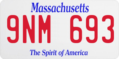 MA license plate 9NM693