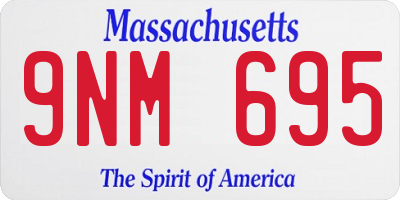 MA license plate 9NM695