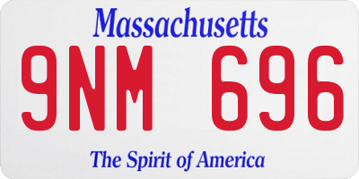 MA license plate 9NM696