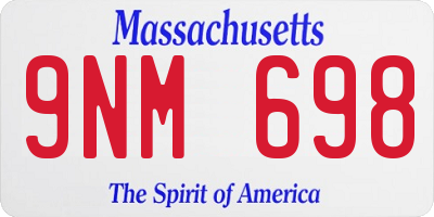 MA license plate 9NM698