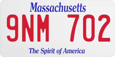 MA license plate 9NM702