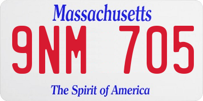 MA license plate 9NM705