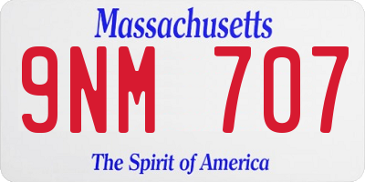 MA license plate 9NM707