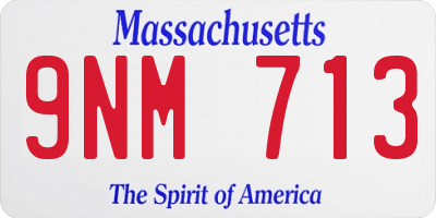 MA license plate 9NM713
