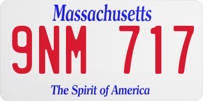 MA license plate 9NM717