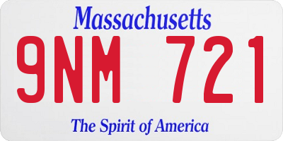 MA license plate 9NM721