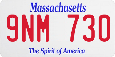 MA license plate 9NM730