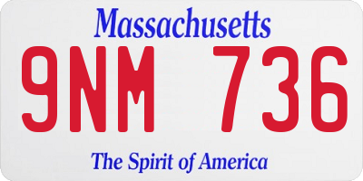 MA license plate 9NM736