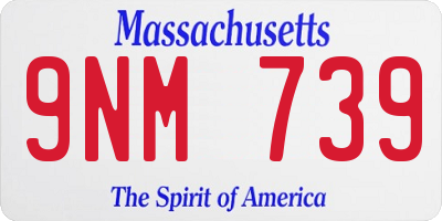 MA license plate 9NM739