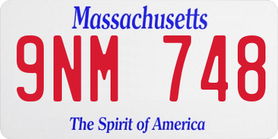 MA license plate 9NM748