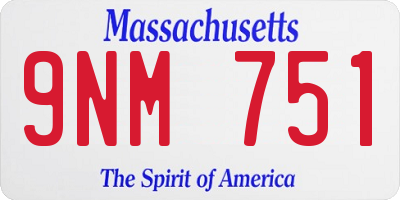 MA license plate 9NM751