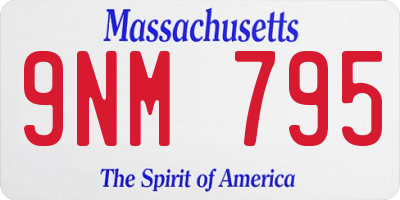 MA license plate 9NM795