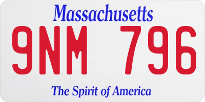 MA license plate 9NM796