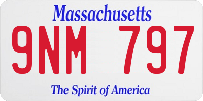 MA license plate 9NM797